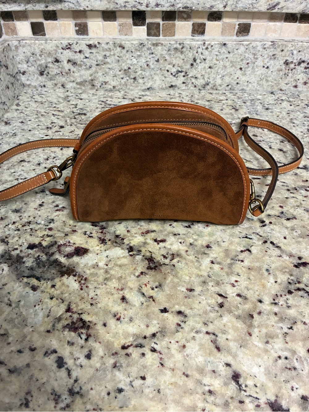 Polo Ralph Lauren Brown Suede Crossbody Purse